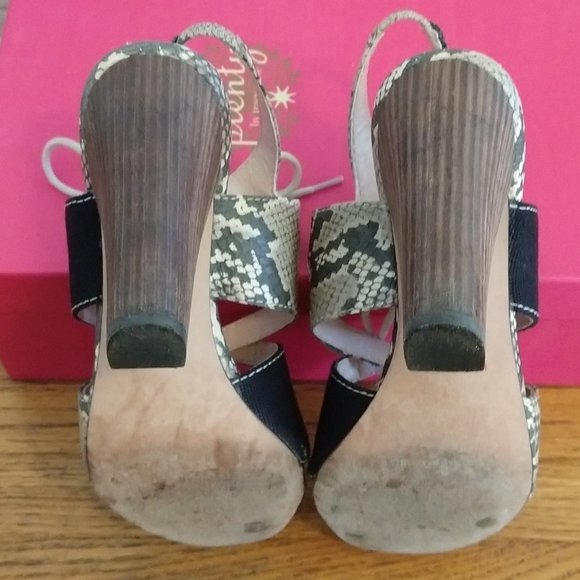 Plenty by Tracy Reese "Annie" Leather and Canvas Sandals - Size 38 (US 8) - Picture 8 of 12